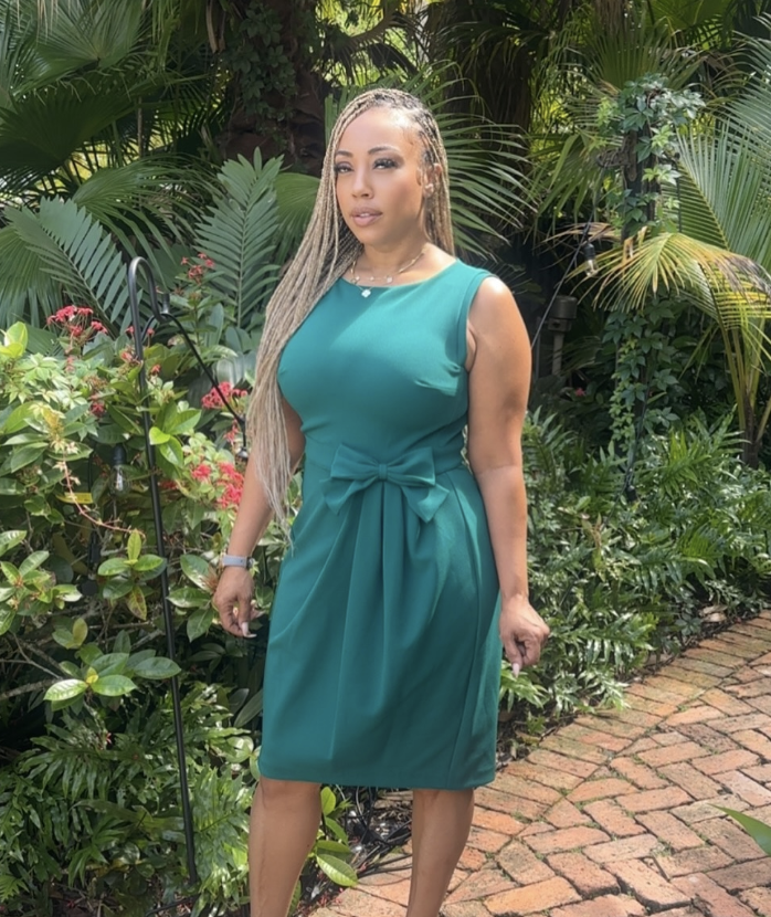 Long blonde knotless braids styled by Shazz