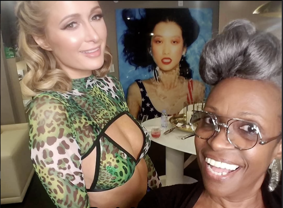 Shazz and Paris Hilton together behind the scenes